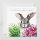 Bunny en Stargazer Lily voor Pasen Kaart (Achterkant)