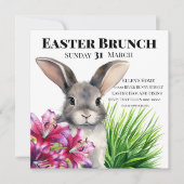 Bunny en Stargazer Lily voor Pasen Kaart (Voorkant)