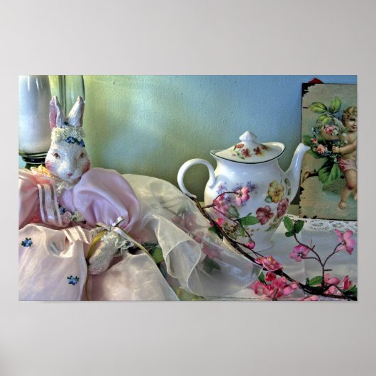 Bunny en Teapot Poster (Voorkant)