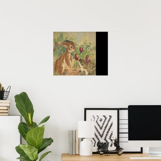 Bunny en Toad 20 x 16 afdrukken Poster (Thuiskantoor)