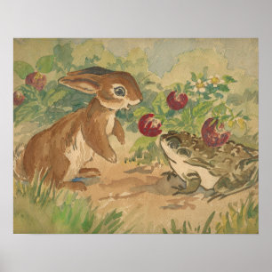 Bunny en Toad 20 x 16 afdrukken Poster