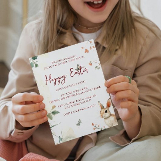 Bunny en vlinders bloemengelukkig Pasen Kaart