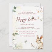 Bunny en vlinders bloemengelukkig Pasen Kaart (Voorkant)