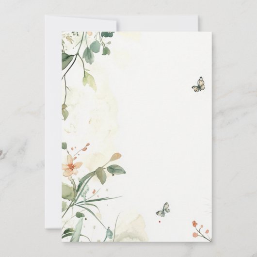 Bunny en vlinders bloemengelukkig Pasen Kaart (Achterkant)