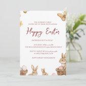Bunny en vlinders jaarlijks gelukkig Pasen Kaart (Staand voorkant)