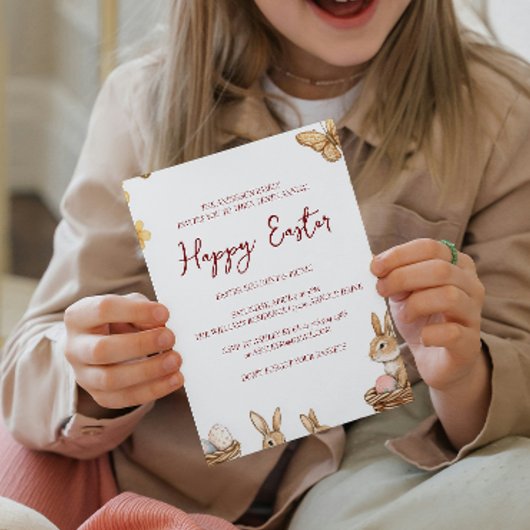 Bunny en vlinders jaarlijks gelukkig Pasen Kaart