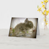 Bunny- en wijnglas kaart (Gele Bloem)