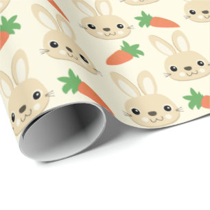 Bunny- en wortelpaaspatroon cadeaupapier