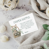 Bunny Eucalyptus Diaper Raffle Baby shower Informatiekaartje
