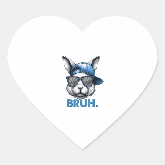 Bunny Face Bruh Meme Grappig Gezegde Bro Groeten E Hart Sticker (Voorkant)