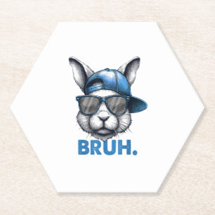 Bunny Face Bruh Meme Grappig Gezegde Bro Groeten E Kartonnen Onderzetters