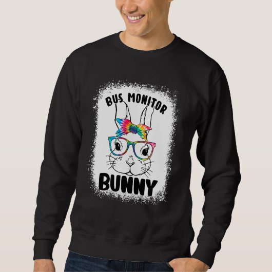 Bunny Face Bus Monitor Glass Teacher Paasdag Trui (Voorkant)