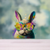 Bunny face Cool Easter Bunny met bril Acryl Bord (Neutraal)