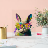 Bunny face Cool Easter Bunny met bril Acryl Bord (Huwelijk)