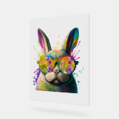 Bunny face Cool Easter Bunny met bril Acryl Bord (Hoek)