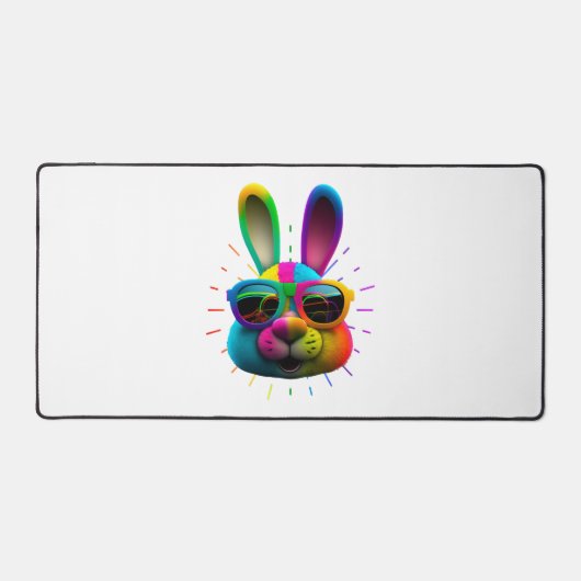 Bunny face Cool Easter Bunny met bril Bureaumat (Voorkant)