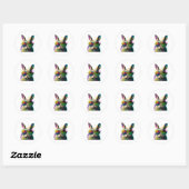 Bunny face Cool Easter Bunny met bril Ronde Sticker (Vel)