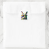 Bunny face Cool Easter Bunny met bril Ronde Sticker (Tas)