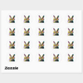 Bunny face Cool Easter Bunny met bril Ronde Sticker (Vel)