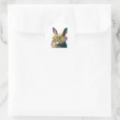 Bunny face Cool Easter Bunny met bril Ronde Sticker (Tas)