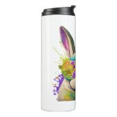 Bunny face Cool Easter Bunny met bril Thermosbeker (Gedraaid links)