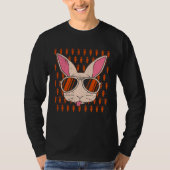 Bunny face Cool Easter Bunny with Glasses Easter T-shirt (Voorkant)