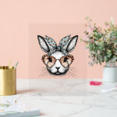 Bunny Face Easter Leopard Glasses Meisjes Vrouwen Acryl Bord (Huwelijk)