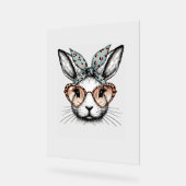 Bunny Face Easter Leopard Glasses Meisjes Vrouwen Acryl Bord (Hoek)