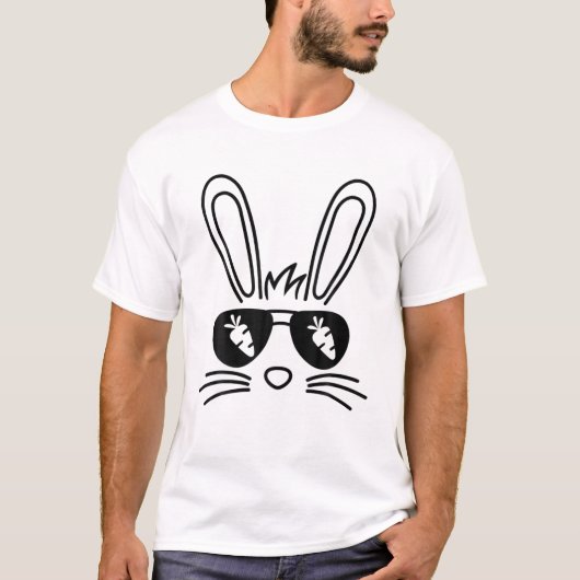 Bunny Face Easter Sunbril Carrot Boys Girls T-shirt (Voorkant)