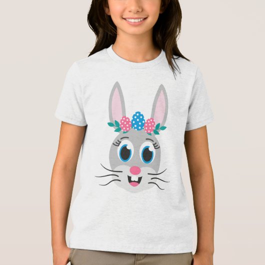 Bunny Face Girl-32885 Tri-Blend Shirt (Voorkant)