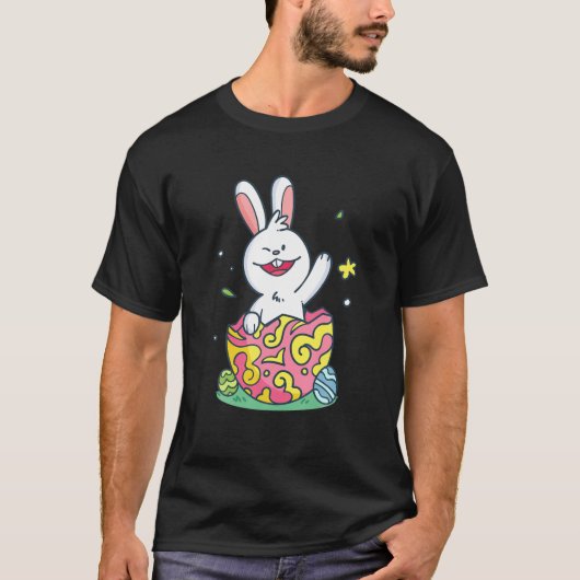 Bunny Face Happy Paasdag voor jongens Mannen Kinde T-shirt (Voorkant)