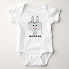 Bunny Face in Gray Personalized Romper