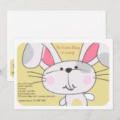 Bunny Face Invitation Kaart (Voorkant / Achterkant)