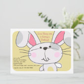 Bunny Face Invitation Kaart (Staand voorkant)