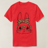 Bunny Face Leopard Glasses Bubble Gum Easter Day G T-shirt (Design voorkant)