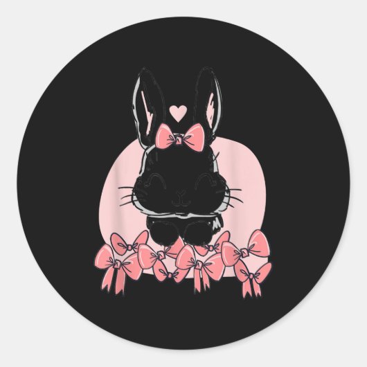 Bunny Face Leopard Print Glasses Cute Rabbit Ronde Sticker (Voorkant)