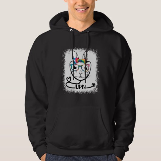 Bunny Face LPN Glasses Nurse Easter Day Hoodie (Voorkant)