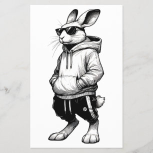 Bunny Face met een zonnebril, een gelukkige paasda Flyer