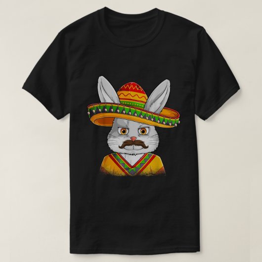 Bunny Face met Sombrero boys Mannen Kinder paasdag T-shirt (Design voorkant)