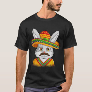 Bunny Face met Sombrero boys Mannen Kinder paasdag T-shirt