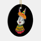 Bunny Face met Sombrero Pet Cinco de Mayo Pasen Keramisch Ornament (Rechts)