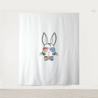 Bunny Face met tie Dye-zonnebril en Bow Stropdas E Wandkleed