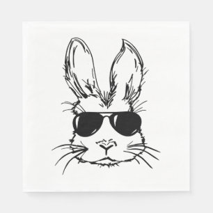 Bunny Face met zonnebril voor paasdag Servet