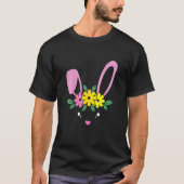 Bunny Face Paasdag voor vrouwen Tienermeisjes en T T-shirt (Voorkant)