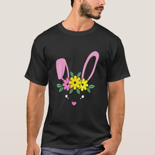 Bunny Face Paasdag voor vrouwen Tienermeisjes en T T-shirt (Voorkant)