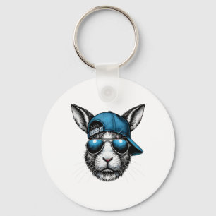 Bunny Face Pet Zonnebrillen Happy Easter Day Boy K Sleutelhanger