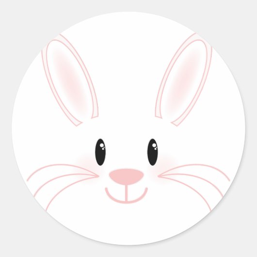 Bunny Face Ronde Sticker (Voorkant)