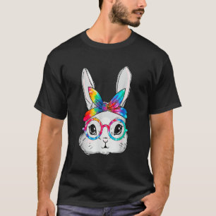 Bunny Face Sunbril Tie Dye Glasses Headband Eas T-shirt