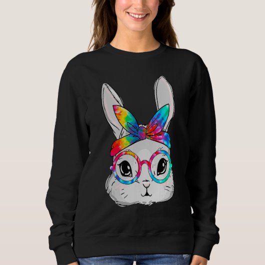 Bunny Face Sunbril Tie Dye Glasses Headband Eas Trui (Voorkant)