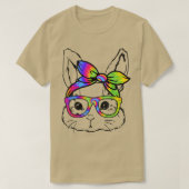 Bunny Face Tie Dye Glasses Headband Happy Easter D T-shirt (Design voorkant)